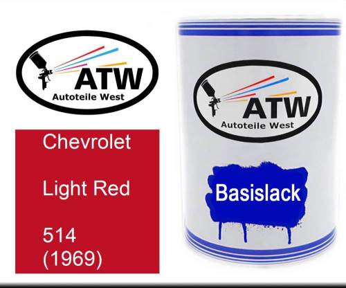 Chevrolet, Light Red, 514 (1969): 500ml Lackdose, von ATW Autoteile West.